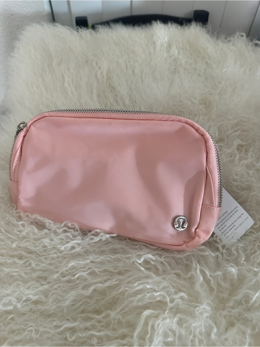 lululemon Everywhere Belt Bag 1L Pink Polyester Zip Waist Pack Wordmark